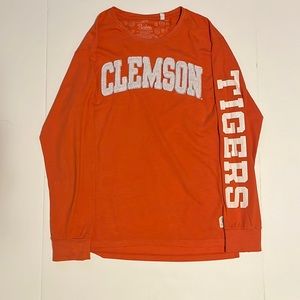 Orange and white Clemson Tigers long sleeve fan shirt